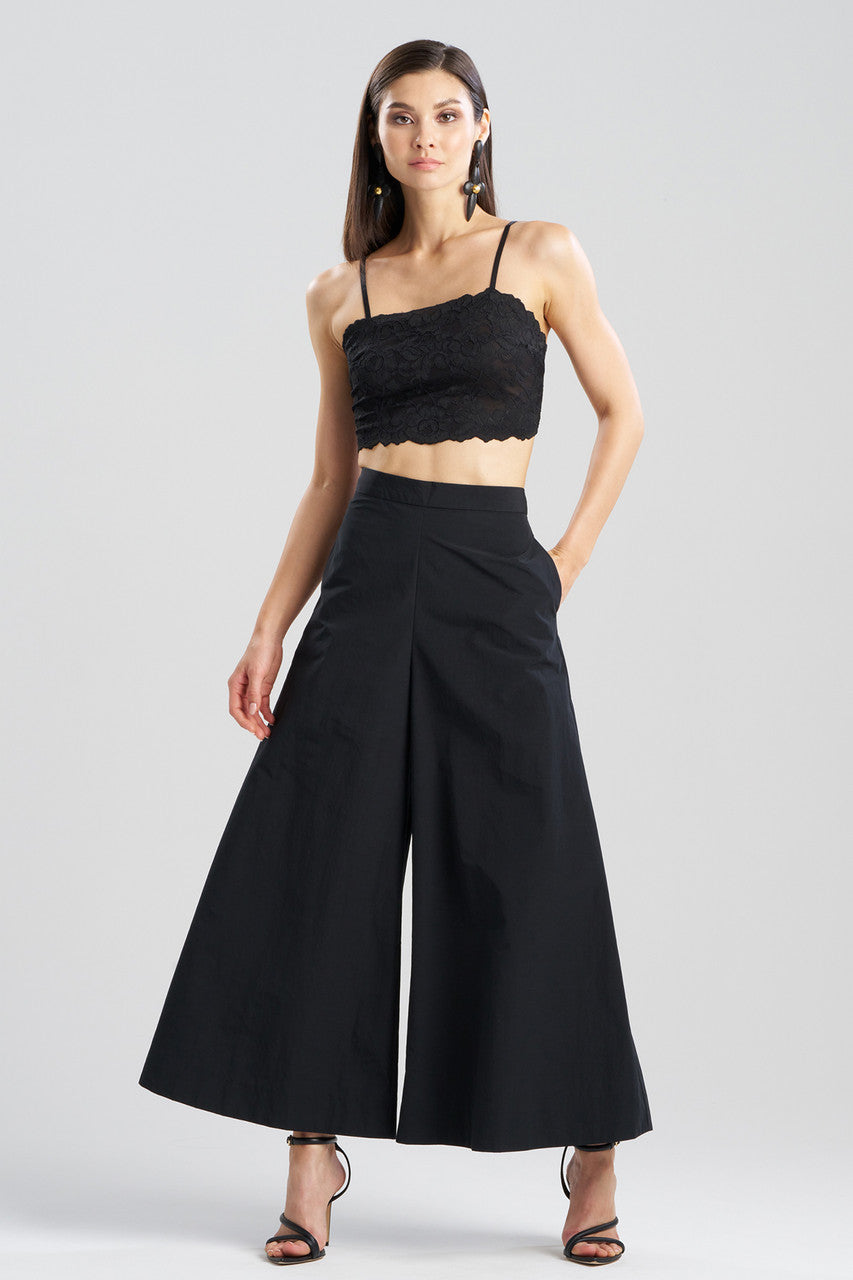 Buy Taffeta Palazzo Wide Leg Pants in Black Online Black