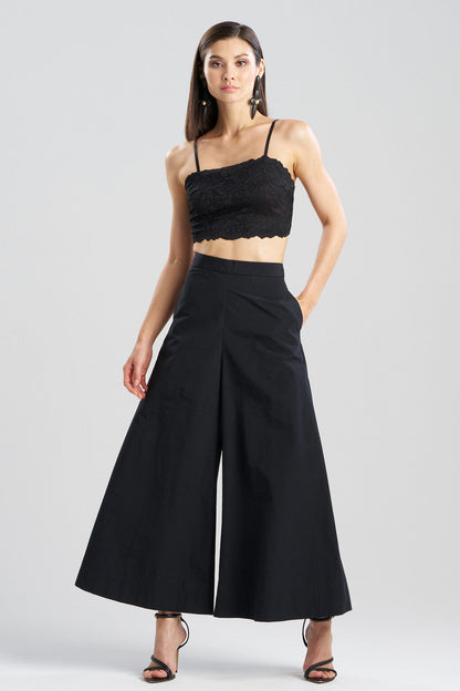 Buy Taffeta Palazzo Wide Leg Pants in Black Online Black