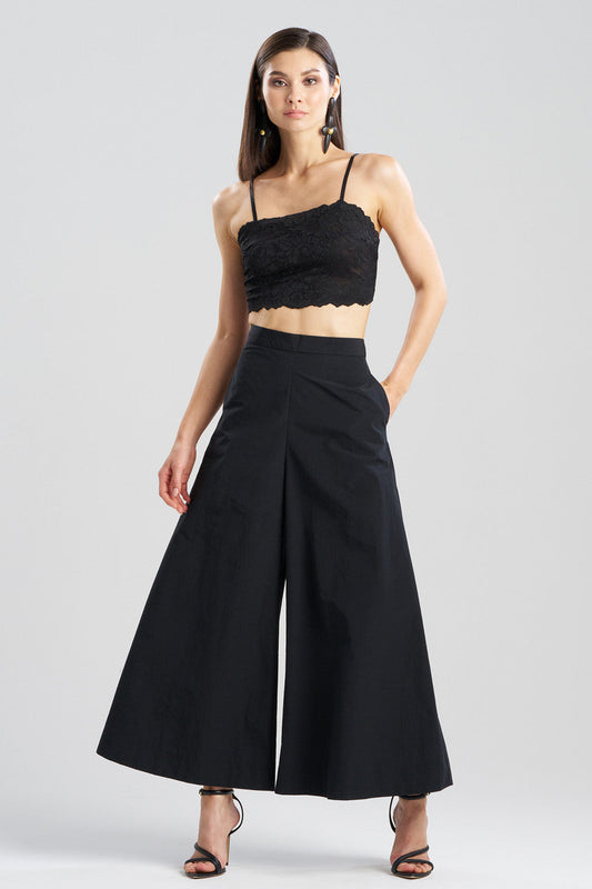 Buy Taffeta Palazzo Wide Leg Pants in Black Online Black