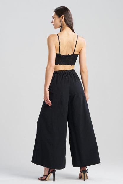 Buy Taffeta Palazzo Wide Leg Pants in Black Online Black