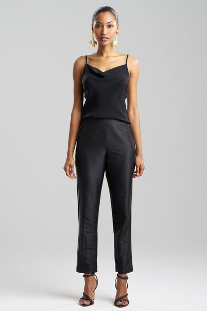 Buy Couture Silk Dupioni Embroidered Slim Pants in Black Online Black