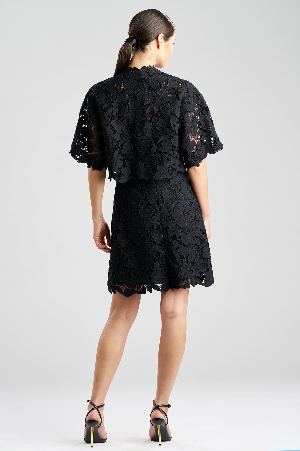 Peony Floral Lace Bolero Black