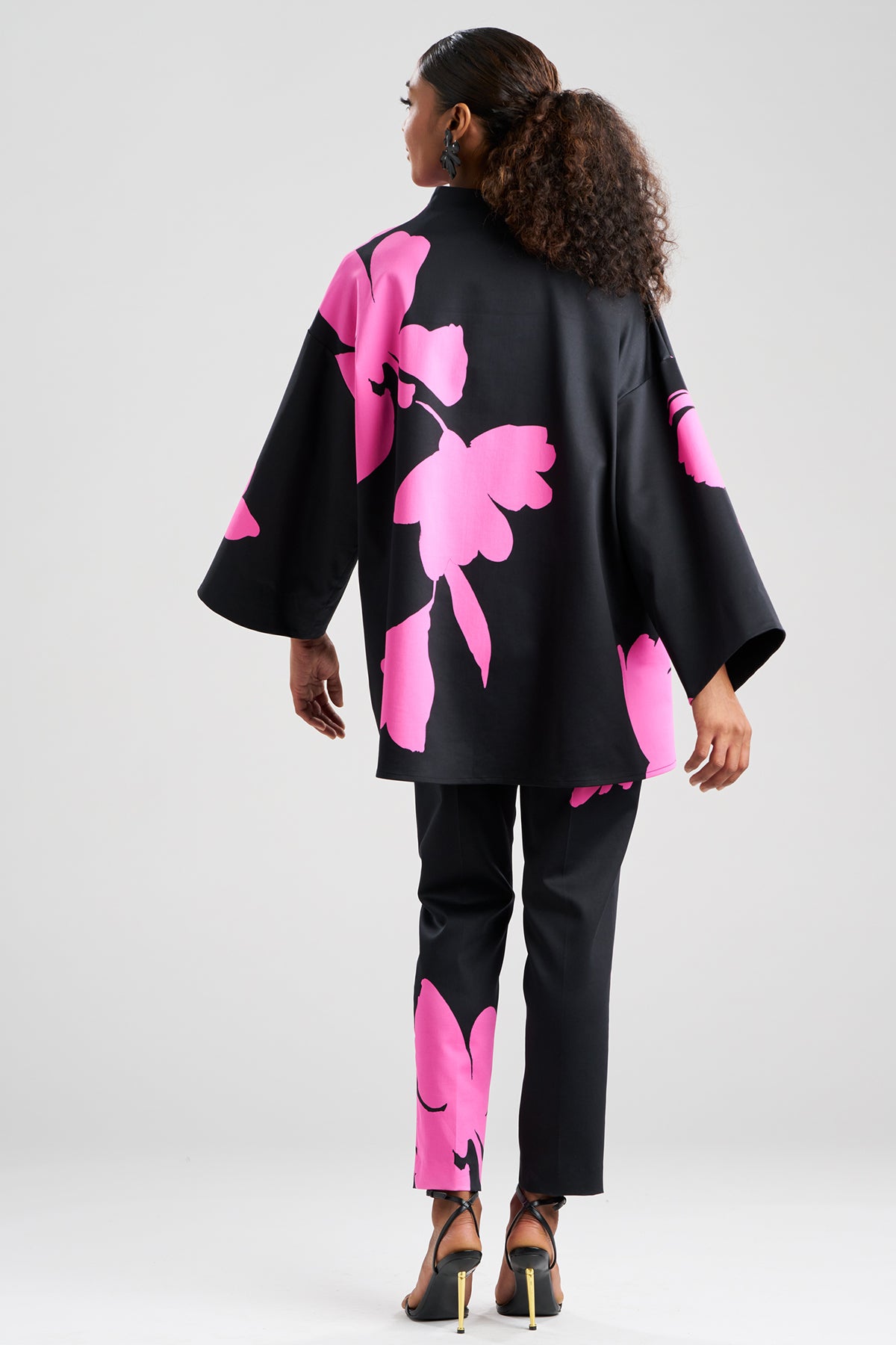 Peony Cotton Chino Coat Fresh Pink/Black