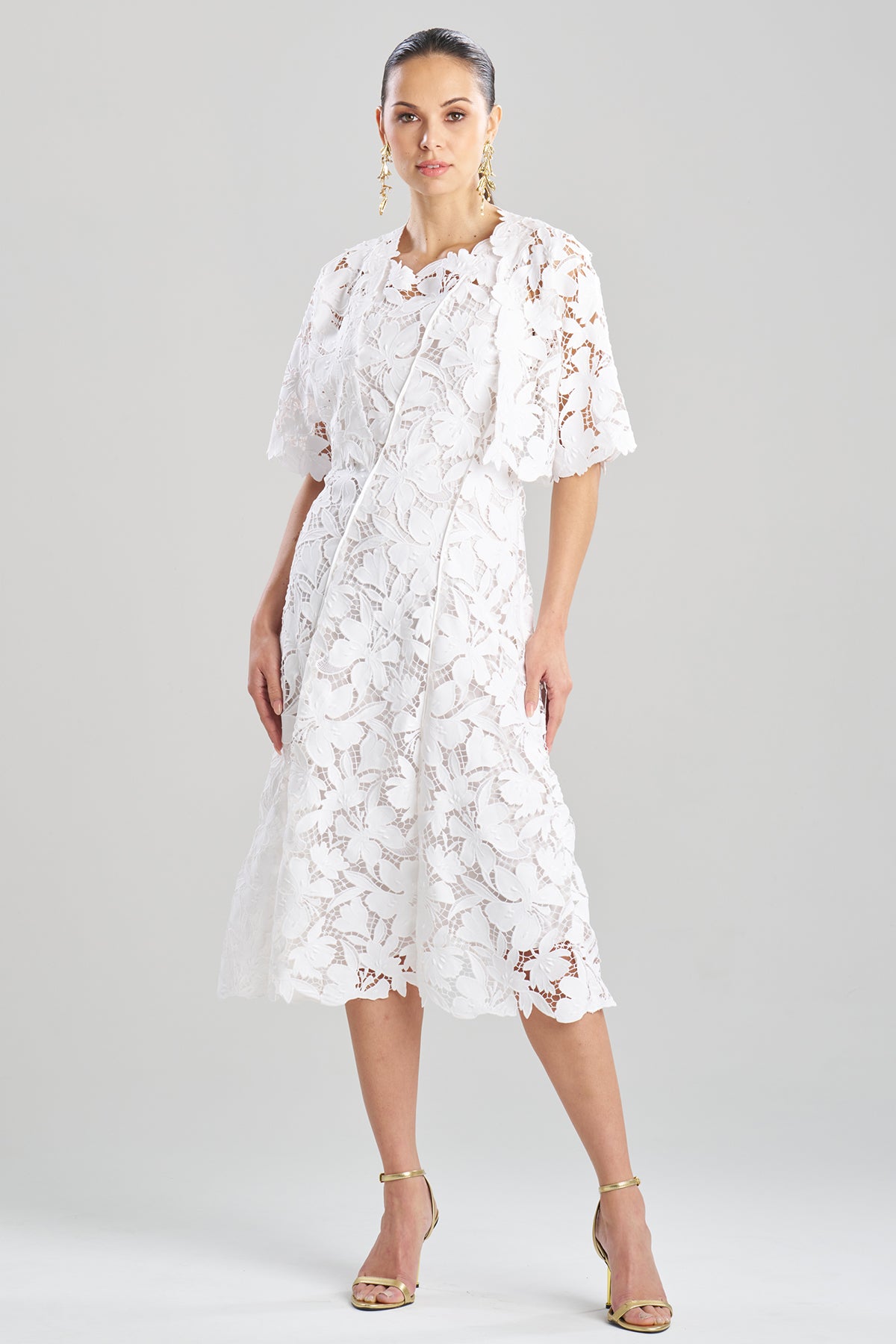 Peony Floral Lace Bolero White