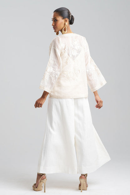 Buy Couture Piña Embroidered Mandarin Jacket in Natural Online Natural