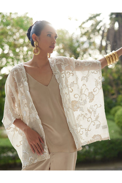 Buy Couture Piña Embroidered Jacket in Natural Online Natural