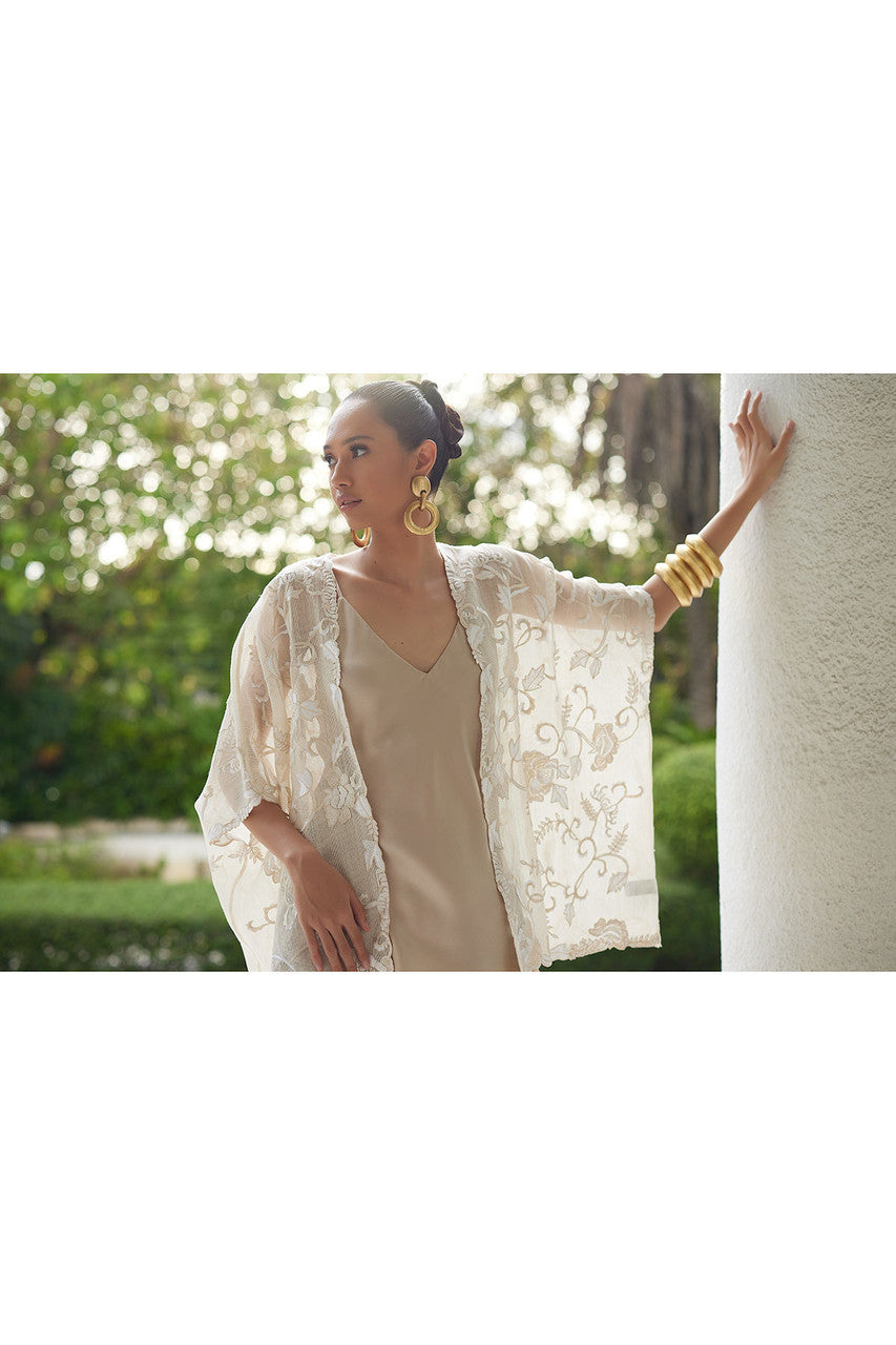 Buy Couture Piña Embroidered Jacket in Natural Online Natural
