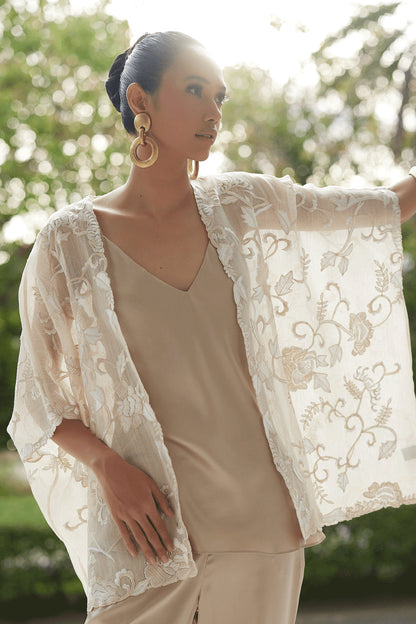 Buy Couture Piña Embroidered Jacket in Natural Online Natural
