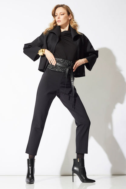 Techno Crepe Stand Collar Jacket Black