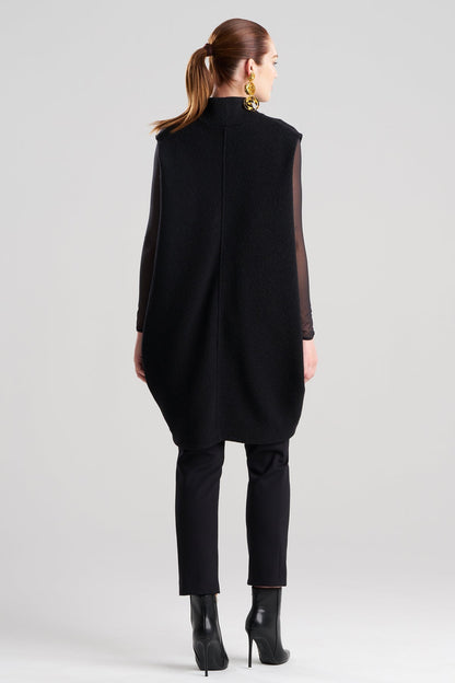 Boiled Wool Patch Pocket Vest Black