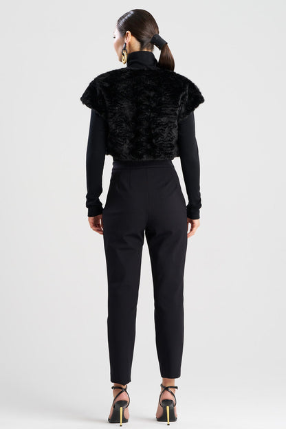 Astrakhan Faux Fur Bolero Black