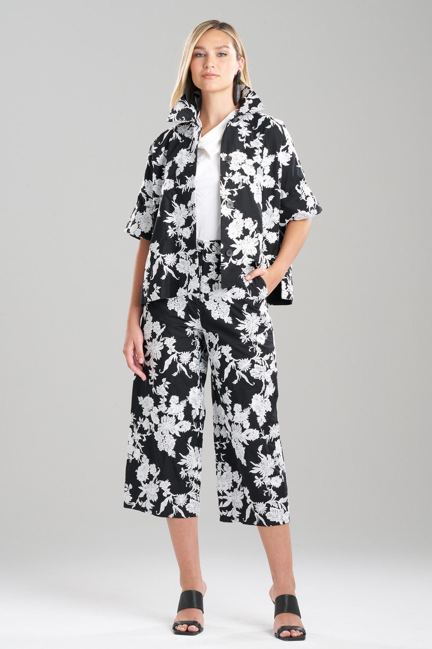 Buy Tangier Embroidered Cotton Jacket in Black/White Online Black/White