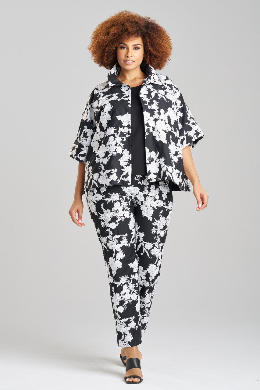 Buy Tangier Embroidered Cotton Jacket in Black/White Online Black/White