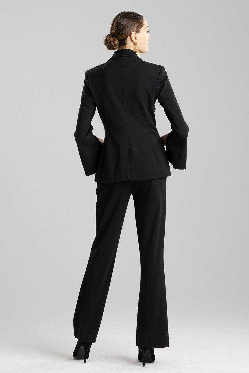 Buy Compact Knit Two Button Lapel Blazer in Black Online Black