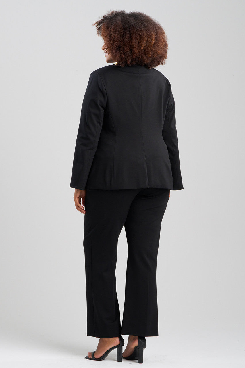Buy Compact Knit Two Button Lapel Blazer in Black Online Black