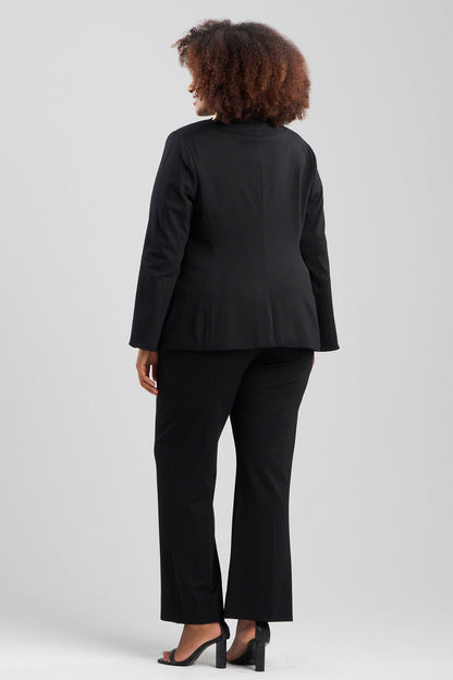 Buy Compact Knit Two Button Lapel Blazer in Black Online Black