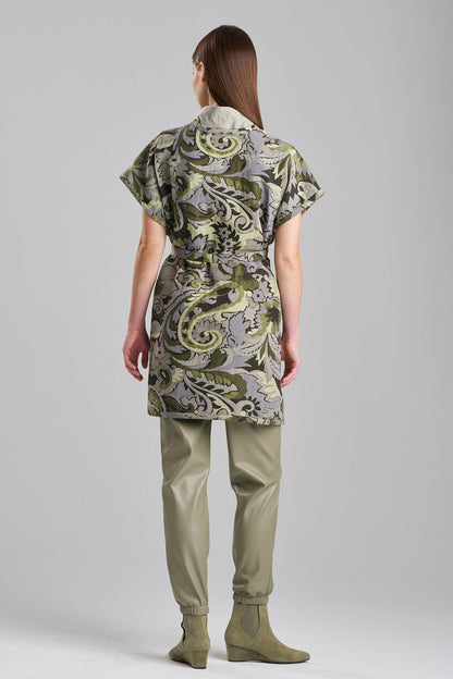 Buy Shinrin Paisley Jacquard Poncho Wrap in Sage Online Sage