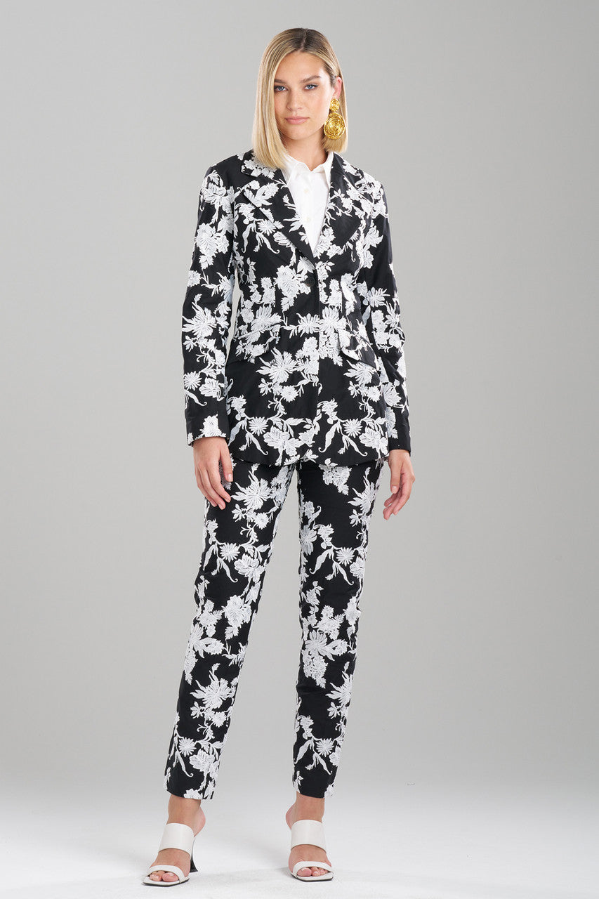 Buy Tangier Embroidered Cotton Tailored Blazer in Black/White Online Black/White