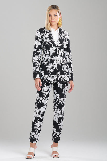 Buy Tangier Embroidered Cotton Tailored Blazer in Black/White Online Black/White