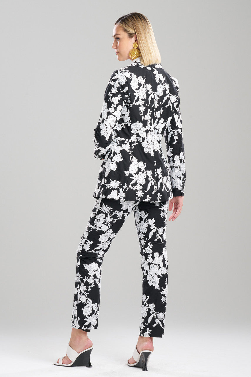 Buy Tangier Embroidered Cotton Tailored Blazer in Black/White Online Black/White