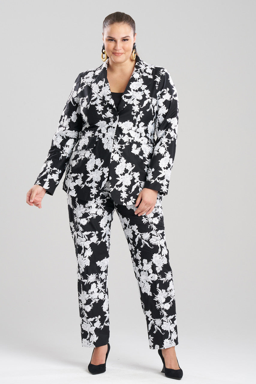 Buy Tangier Embroidered Cotton Tailored Blazer in Black/White Online Black/White