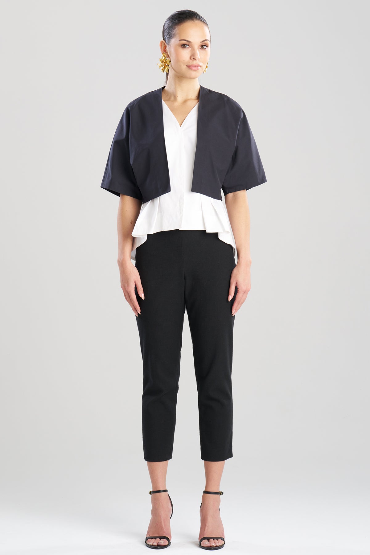 Tech Cotton Taffeta Bolero Black