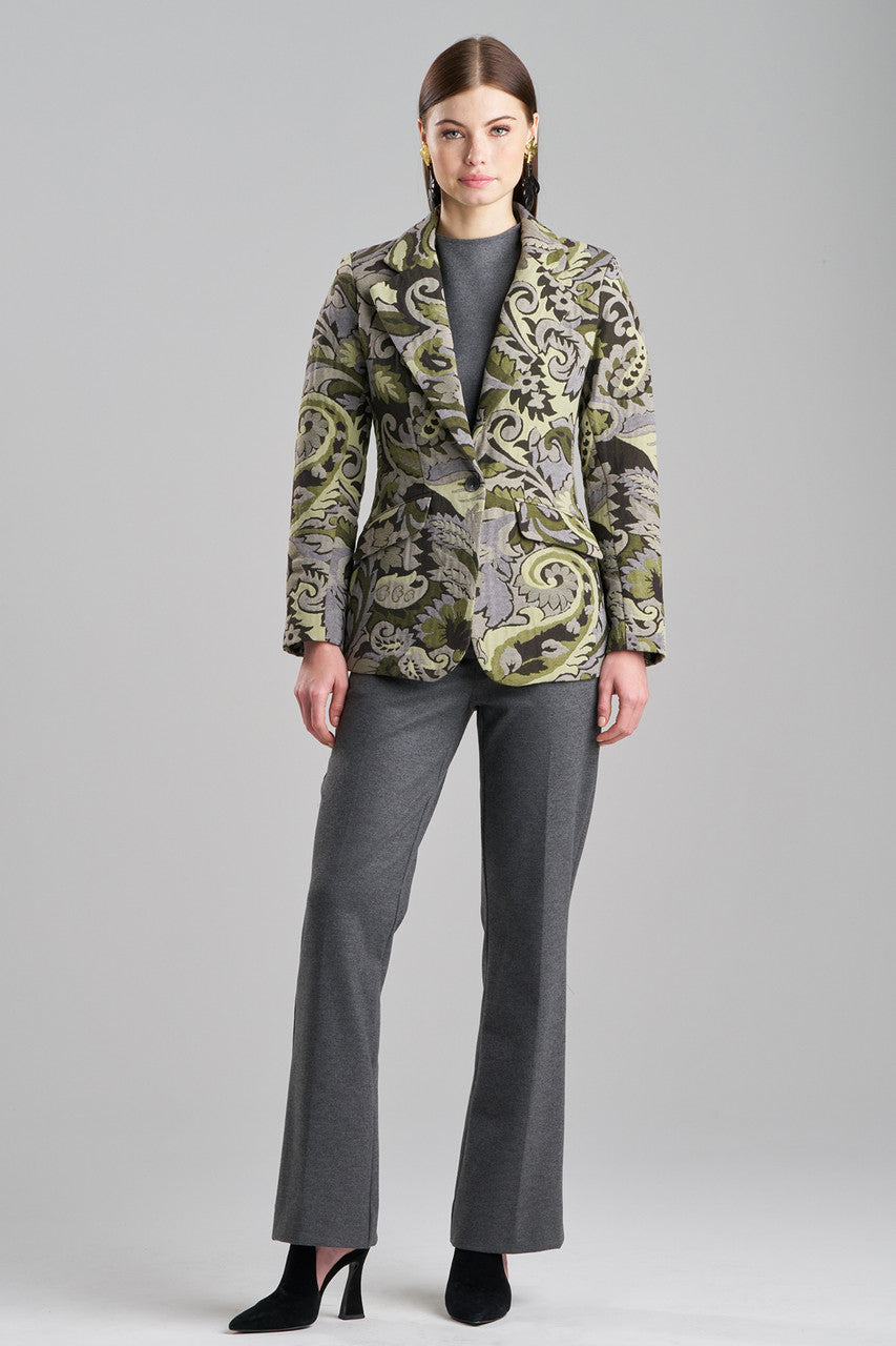 Buy Shinrin Paisley Jacquard Notch Lapel Blazer in Sage Online Sage