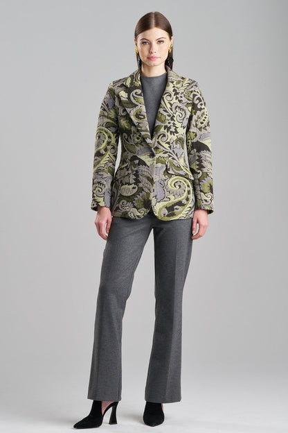 Buy Shinrin Paisley Jacquard Notch Lapel Blazer in Sage Online Sage