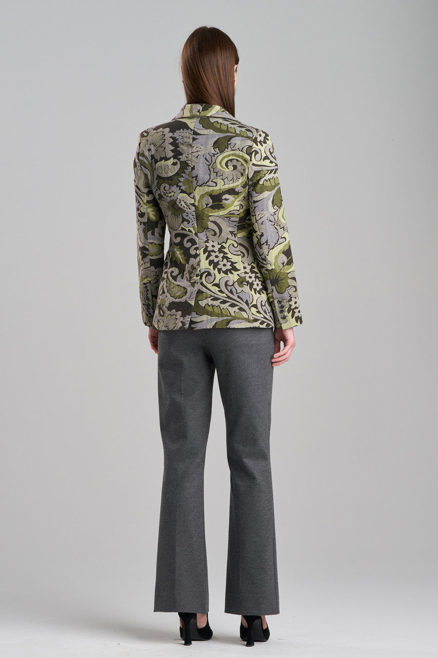 Buy Shinrin Paisley Jacquard Notch Lapel Blazer in Sage Online Sage