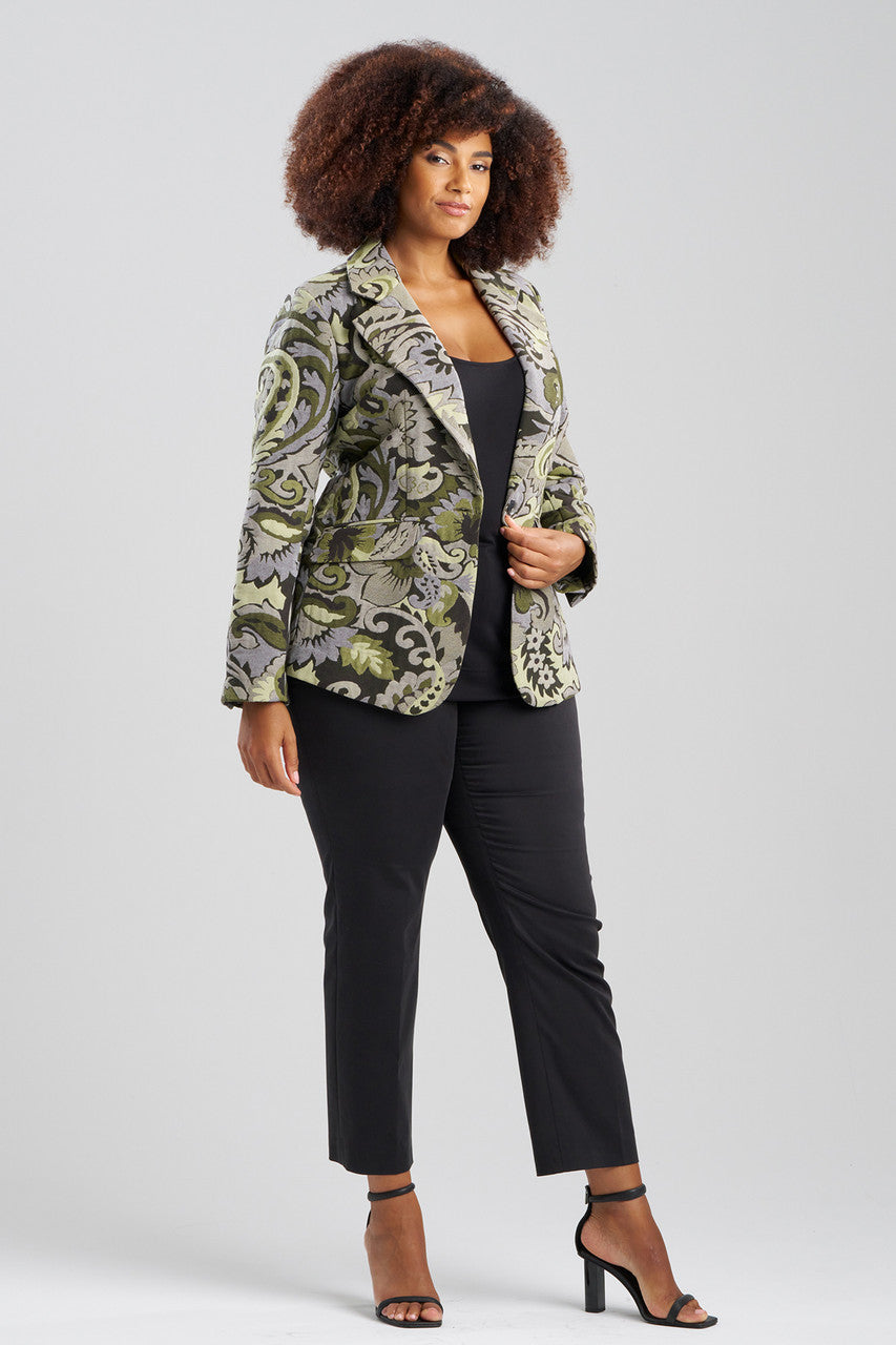 Buy Shinrin Paisley Jacquard Notch Lapel Blazer in Sage Online Sage