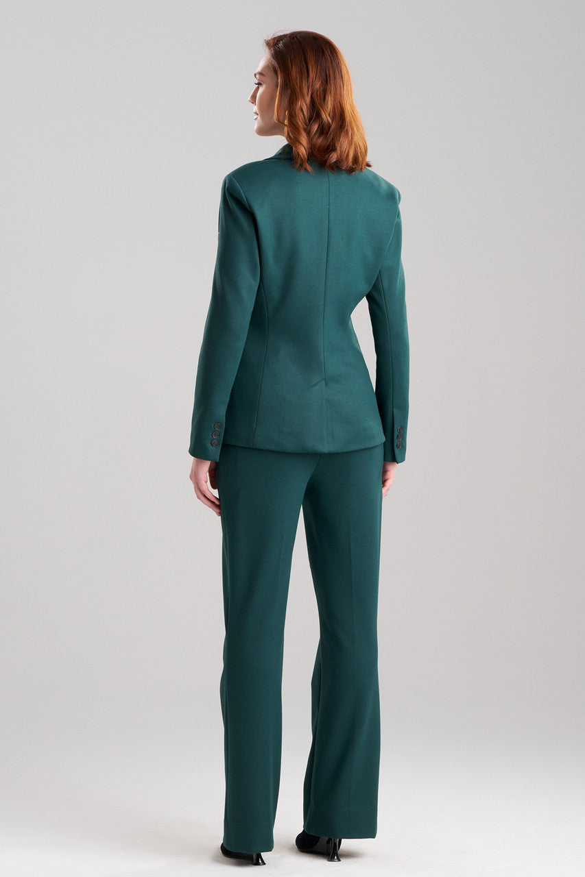 Buy Double Jersey Two Button Lapel Blazer in Bottle Green Online Bottle Green