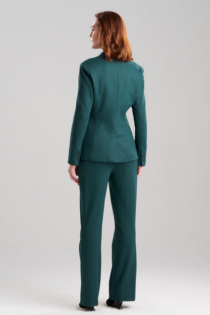 Buy Double Jersey Two Button Lapel Blazer in Bottle Green Online Bottle Green