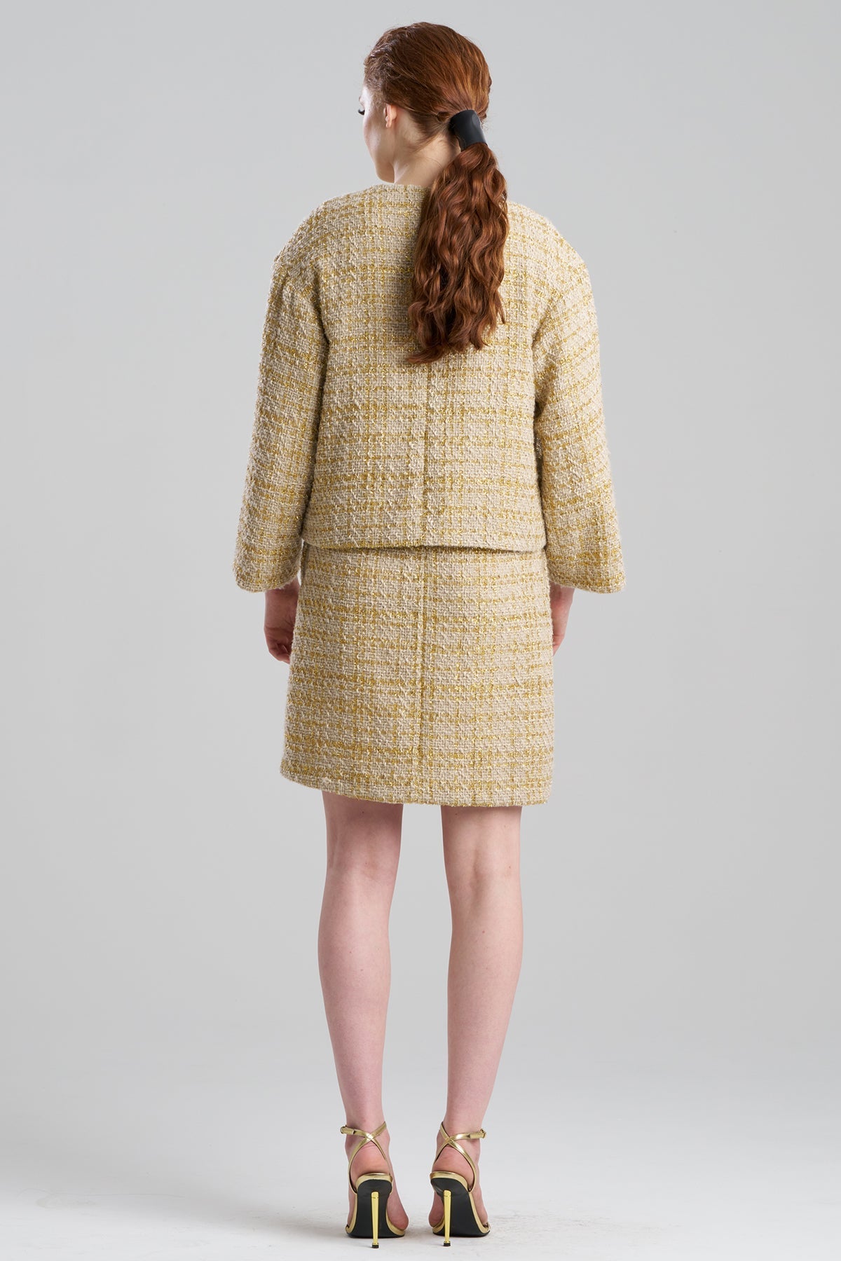 Sparkle Tweed Cropped Jacket Champagne