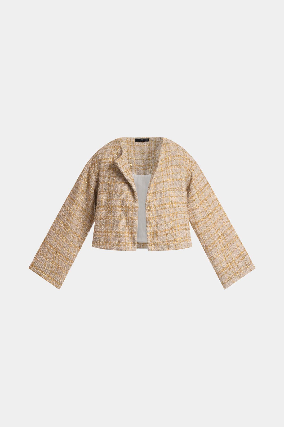 Sparkle Tweed Cropped Jacket Champagne