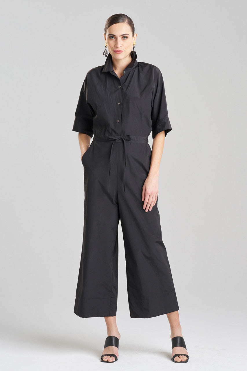 Buy Techno Poplin Jumpsuit in Black Online Black