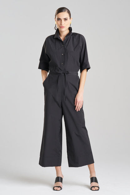 Buy Techno Poplin Jumpsuit in Black Online Black