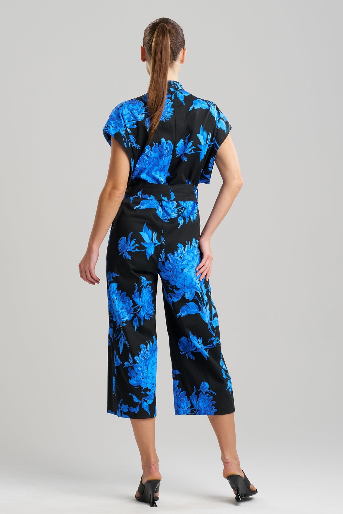 Buy Miyako Printed Cotton Chino Crop Jumpsuit online Aster Blue