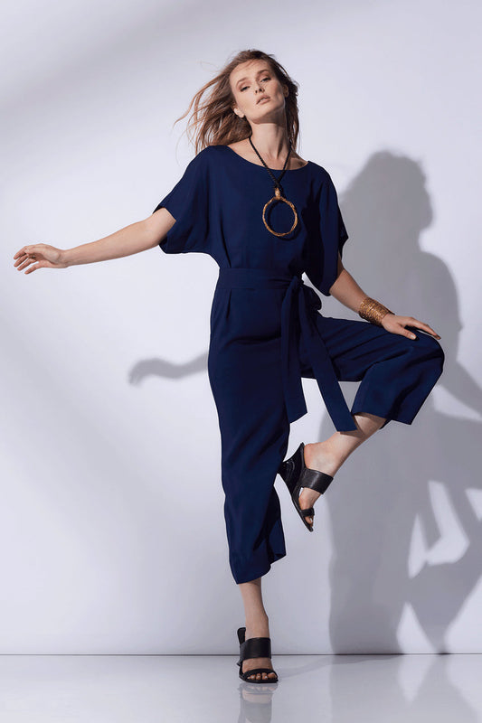 Buy Stretch Crepe Jumpsuit in Midnight Navy Online Midnight Navy