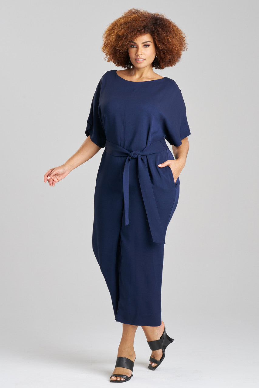 Buy Stretch Crepe Jumpsuit in Midnight Navy Online Midnight Navy