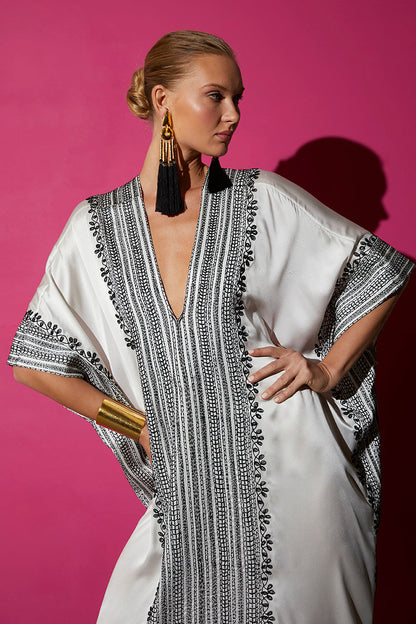 Buy Couture Zehra Caftan in Warm White Online Warm White