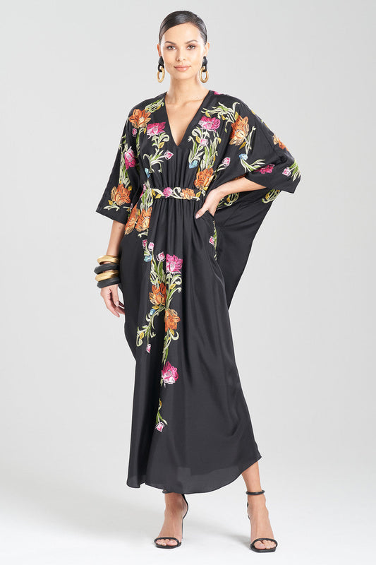 Buy Couture Shinjo Embroidered Caftan in Black Online Black