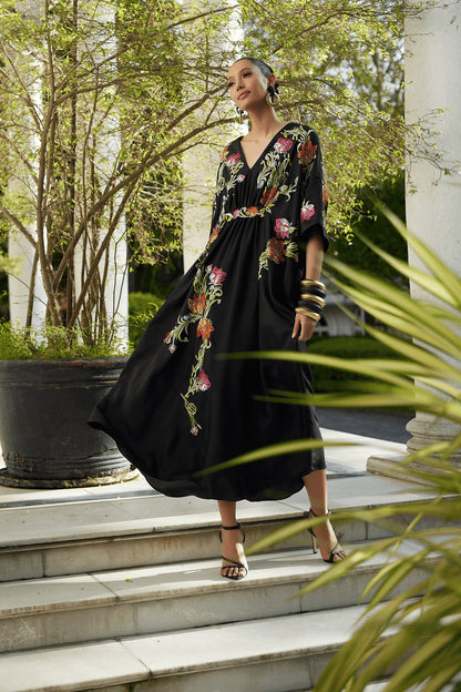 Buy Couture Shinjo Embroidered Caftan in Black Online Black