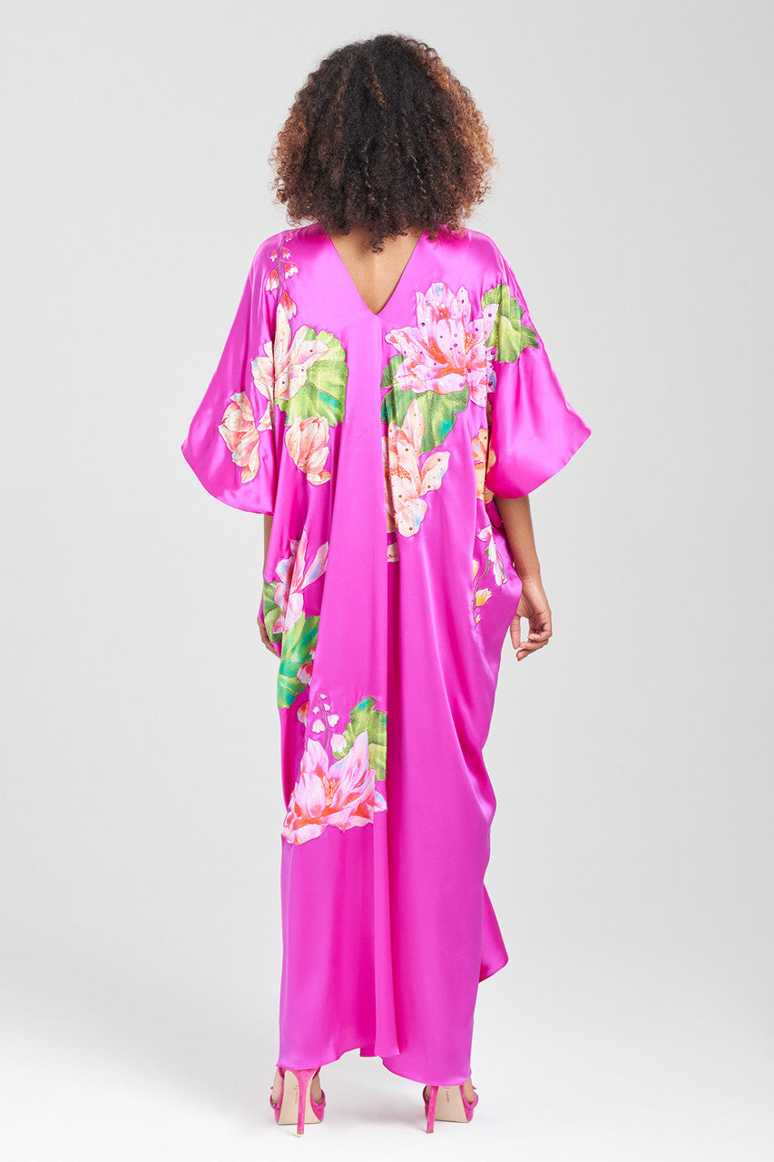 Buy Couture Hanabi Beaded Silk Caftan in Hot Pink Online Hot Pink