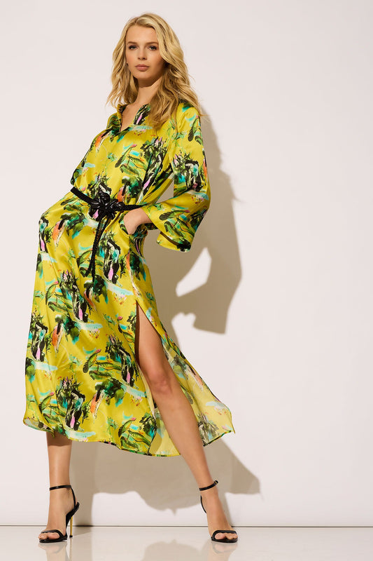Bali Silk Caftan Chartreuse