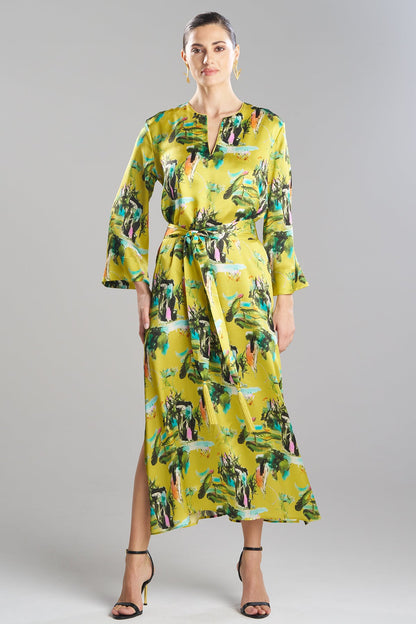 Bali Silk Caftan Chartreuse
