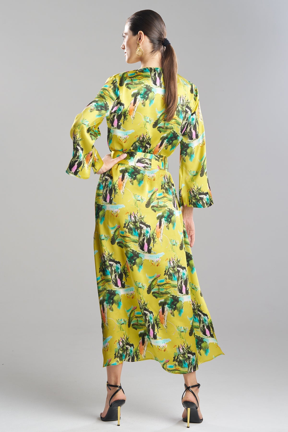 Bali Silk Caftan Chartreuse
