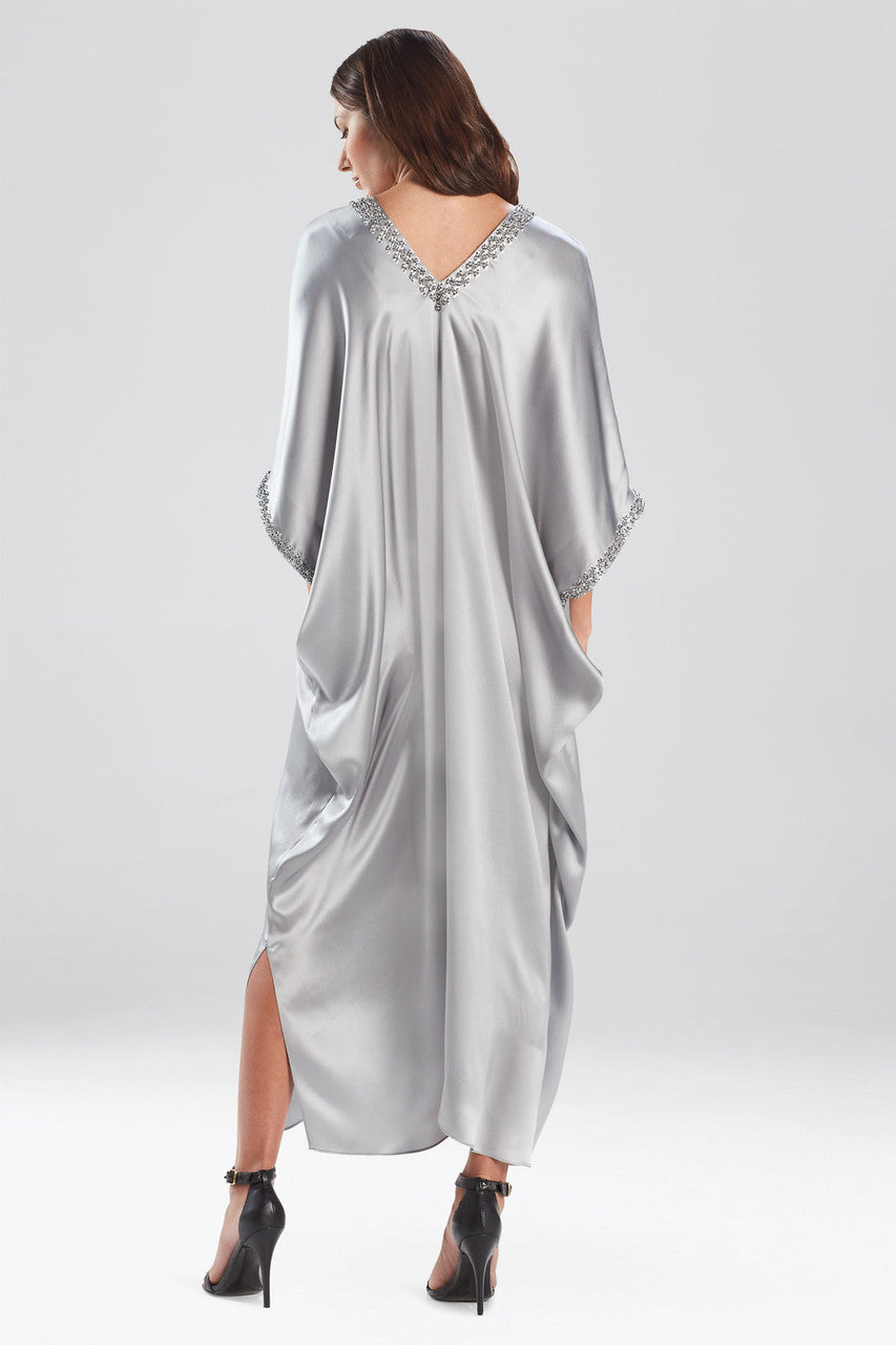 Buy Key Essentials Embellished Cocoon Silk Caftan in Silver Online Silver