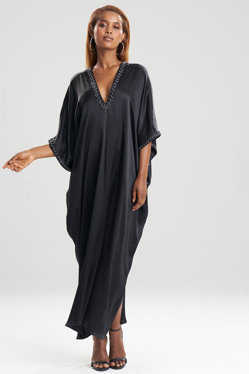 Buy Key Essentials Embellished Cocoon Silk Caftan in Black Online Black