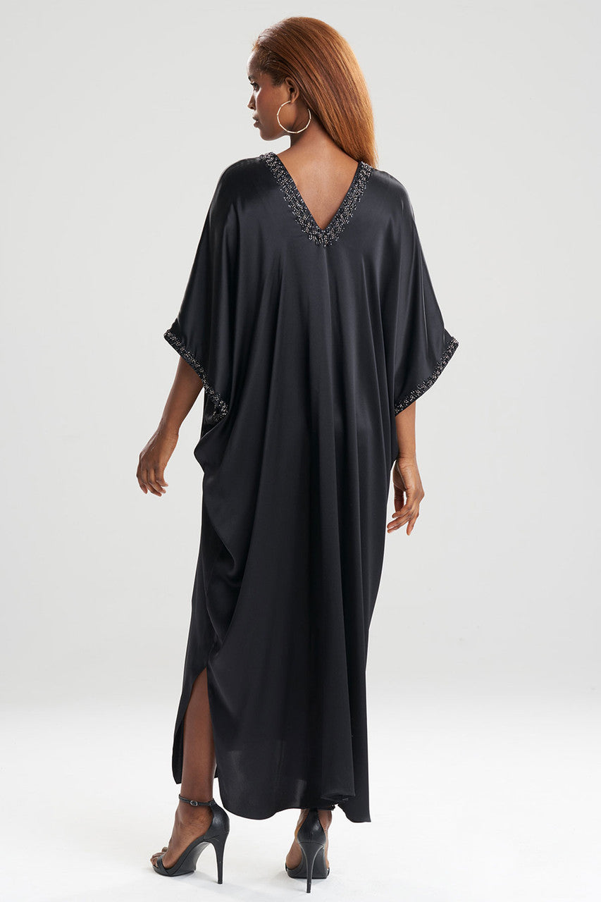 Buy Key Essentials Embellished Cocoon Silk Caftan in Black Online Black