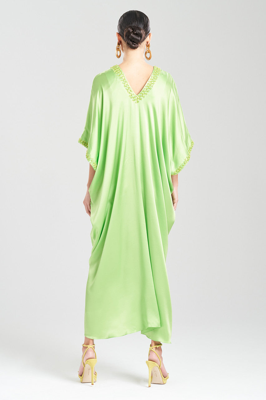 Buy Key Essentials Embellished Cocoon Silk Caftan in Limon Online Limon